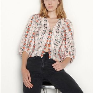 SANDRO Coven embroidered floral top